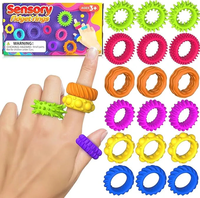 KLT Fidget Toys Kids Sensory Rings: Fidget Ring Sensory Toys for Kids ...